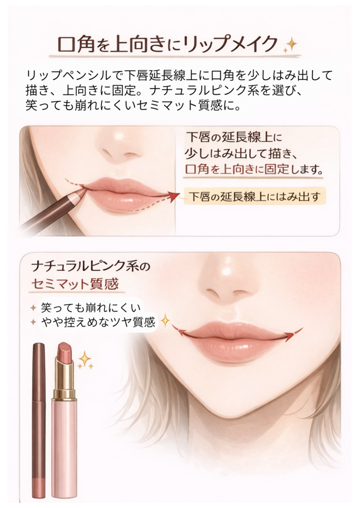 口角を上げるリップ